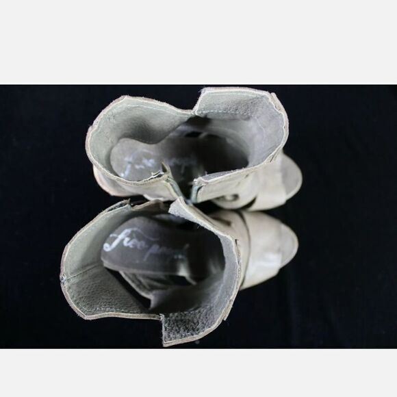 FREE PEOPLE EFFIE BLOCK HEEL TAUPE LEATHER ANKLE BOOTS WOMEN'S EUR 38 US 7.5. - Picture 12 of 12